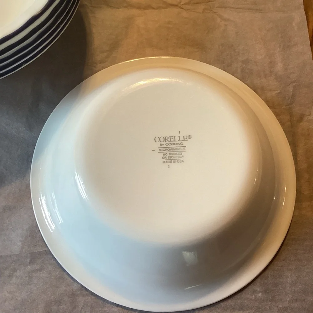 Corelle Blue Fleur Salad Bowls - set of 6 - discontinued pattern